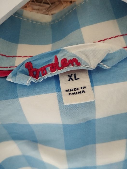 Bawełniana męska koszula w kratkę, błękitna, niebieska, kratka, r.XL B