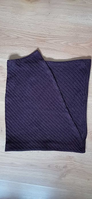 Spódniczna mini asymetryczna bakłażan