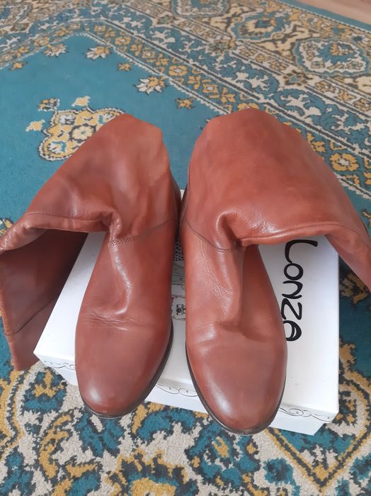 Кожаные осеннее сапоги на тоненьком флисе