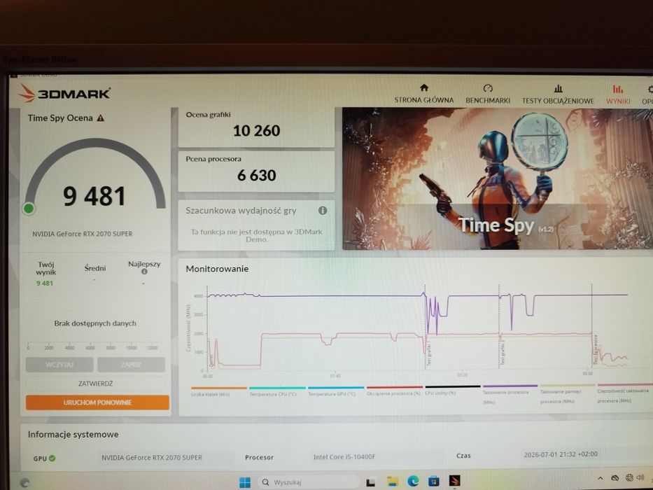 Komputer Gamingowy i5-10400F / RTX 2070 SUPER / 16 GB RAM / SSD 512 GB / ARGB