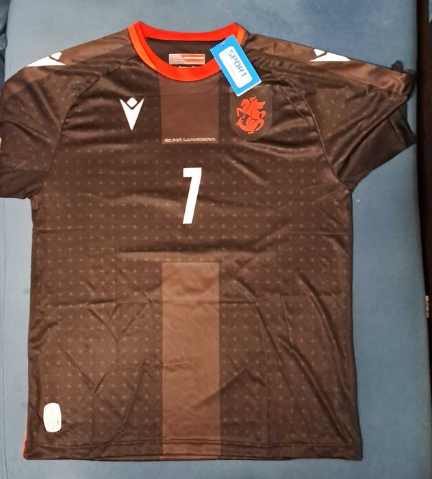 Koszulka Gruzja Kvaratskhelia #7, Macron ECO, XL, nowa, wyjazdowa