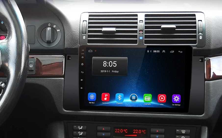 Rádio BMW E39 Android 13 WiFi GPS Novo com Garantia Ecrã 9 Polegadas
