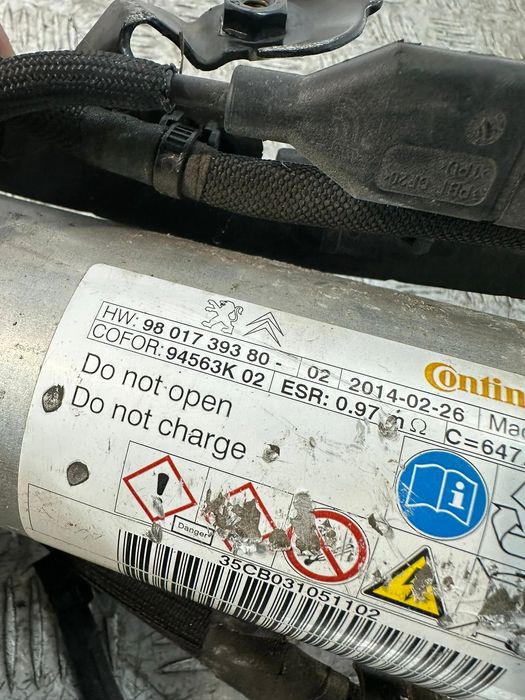 Bateria Start Stop 9801739380 PSA Peugeot Citroen