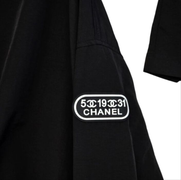 Kurtka parka wiatrówka przeciwdeszczowa chanel czarna