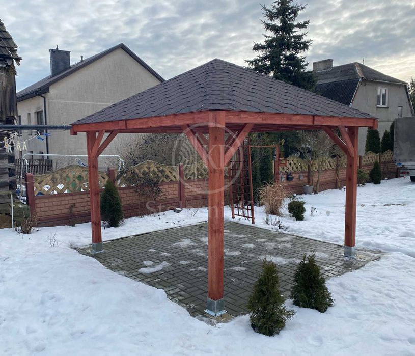 Altana ogrodowa drewniana 3x3 altany solidna wiata inne wymiary ROD