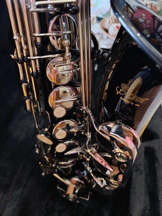 Saxofone alto preto novo