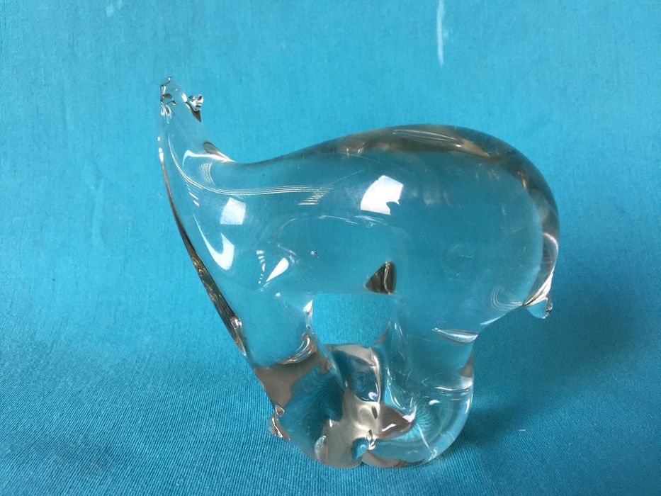 Estatuetas Antigas de Vidro - Urso Polar e Baleia