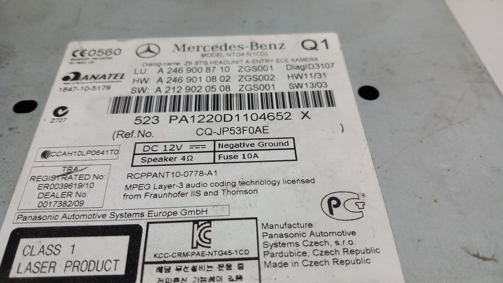 Mercedes W246 Radio Nawigacja Navi Gps A2469008710