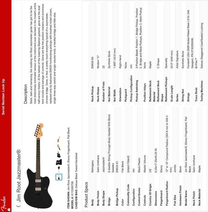 Электрогитара Jim Root Jazzmaster (Made in USA)