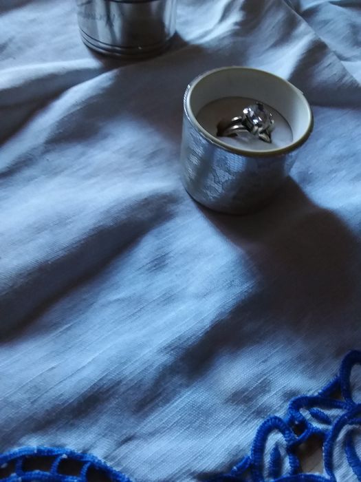 Anel  solitário prata de lei