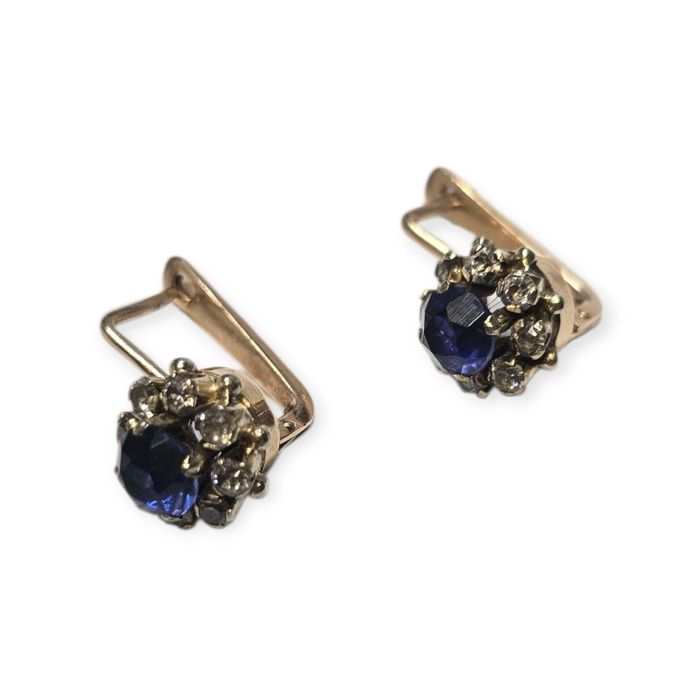 Сережки малинки, золоті крупні