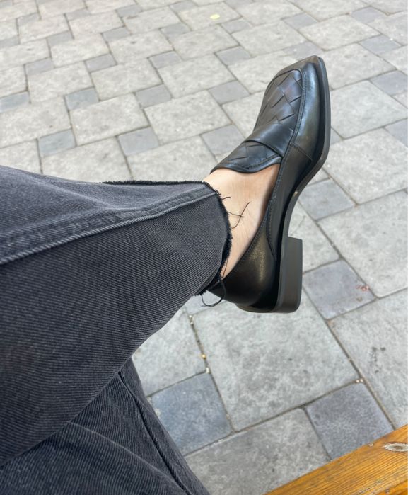 Шкіряні туфлі лофери 37-38 чорні  чорные туфли кожа