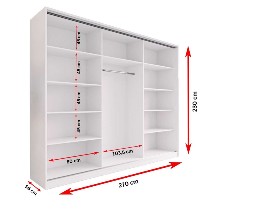 270x230x56 Szafa przesuwna Black
