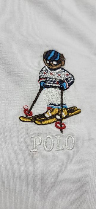 Biała koszulka męska t-shirt bawełna premium miś tous M