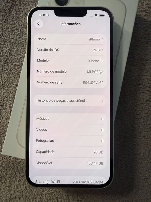 Apple iPhone 13 Branco de 128Gb