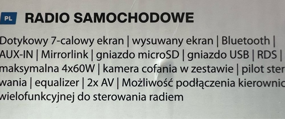 Radio Samochodowe 1din 7cali otwierany ekran Vordon AC5201 Kent