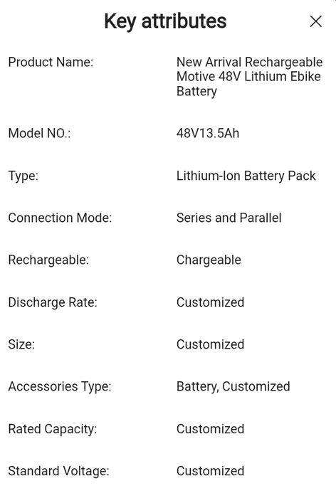 Batería recargable 48v  NOVA
