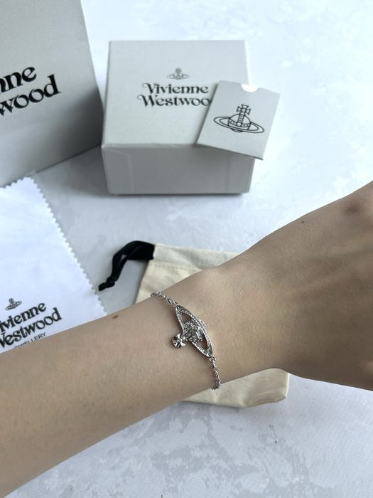 Браслет Vivienne Westwood / Браслет з підвіскою - планета / Ланцюг на руку Вів'єн Вествуд / Кулон Вівен Вествуд срібний новий