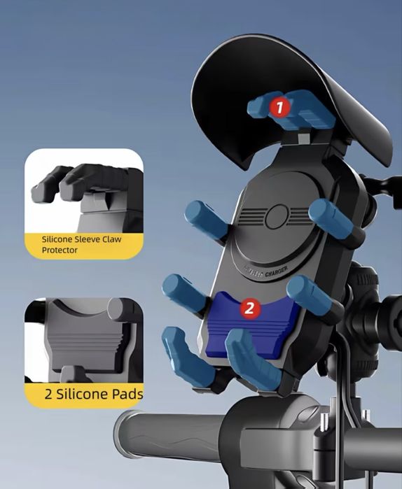 Motocyklowy uchwyt na telefon z ładowarką indukcyjną