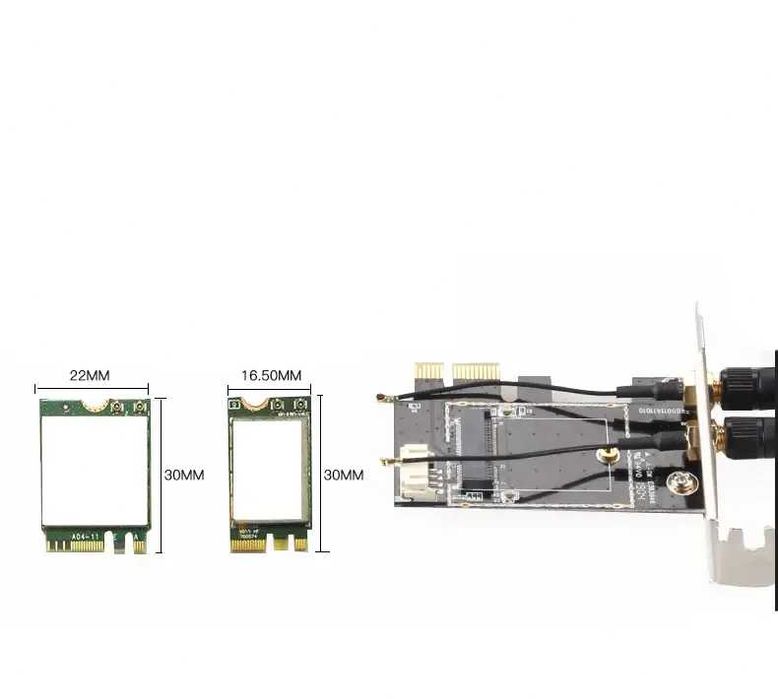 Adaptador pcie para placas wifi M.2 Ngff