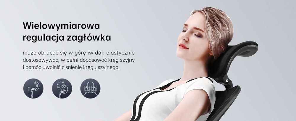 Fotel SIHOO ergonomiczny czarny krzesło biurowe regulacja wysokości