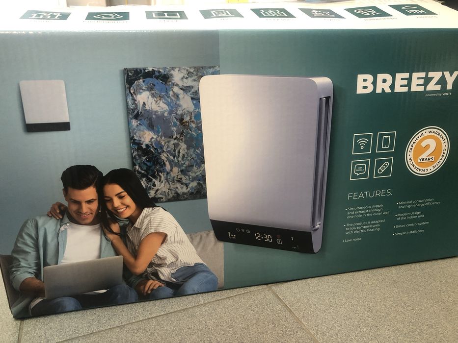 Рекуператор VENTS Breezy 160-E Wi-Fi | Проветриватель с рекуперацией тепла Вентс