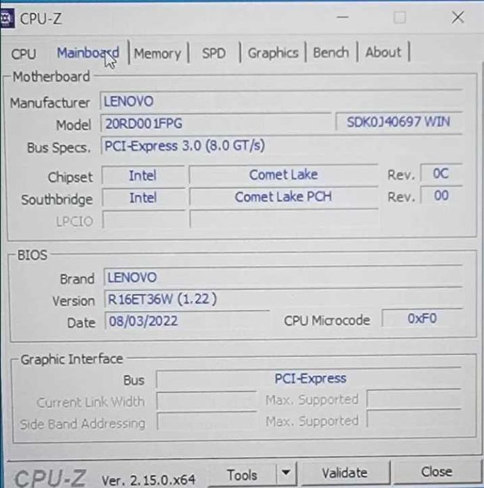 Lenovo ThinkPad E15 15.6" i5-10210U 8GB 256GB SSD W10 Pro - 20RD001FPG