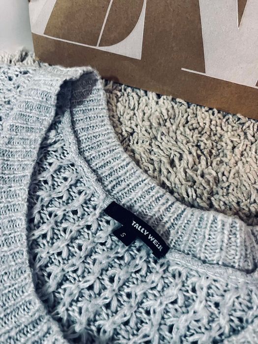 Tally wejil piekny szary sweter tunika s 36 sweterek