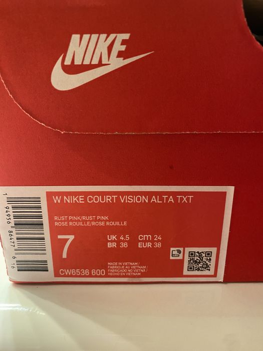 Кросівки NIKE COURT VISION ALTA TXT PINK оригінал 37 розмір
