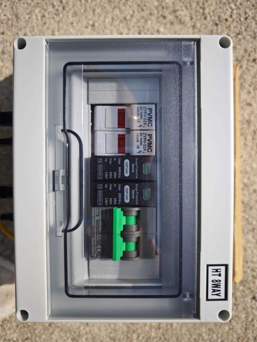 Quadro DC Solar fotovoltaico IP65 com proteção contra raios e Fusíveis