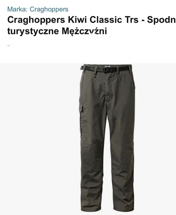 Meskie lkkie spodnie turystyczne Craghoppers Kiwi trousers rozm XL