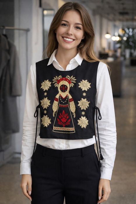 Розкішний вишитий піджак,накидка, манішка