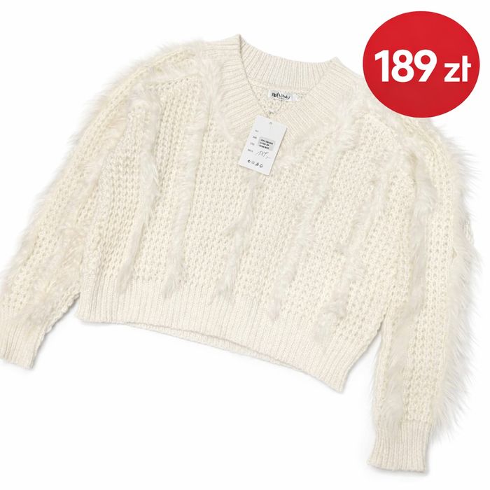 Przepiękny sweter biały rozmiar uniwersalny jakość premium