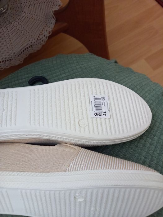 Beżowe ze srebrną nitką tenisowki damskie Inextenso rozmiar 37