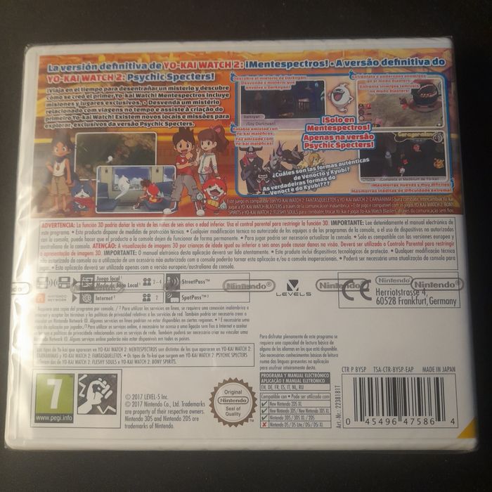 Yokai Watch 2 SELADO Psychic Specters para a Nintendo 3ds e 2ds