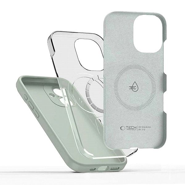 Etui Tech-Protect Silicone MagSafe na iPhone 17 - zielone