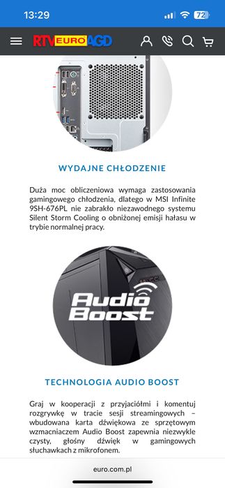 Komputer gamingowy stacjonarny MSI Infinite