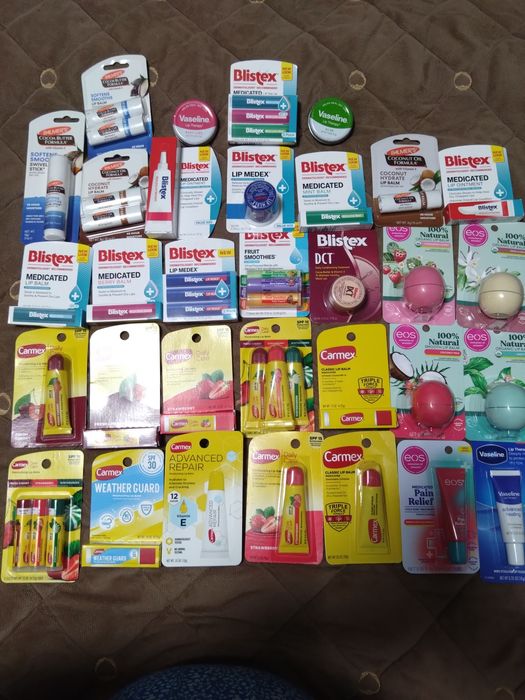 Органічні бальзами,Carmex, EOS, Palmer's,Blistex