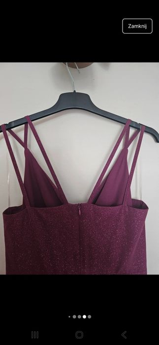 Elizabeth Bordowa maxi sukienka z rozcięciem