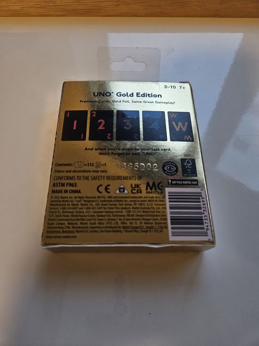 Mattel Uno Gold Edition JHB35