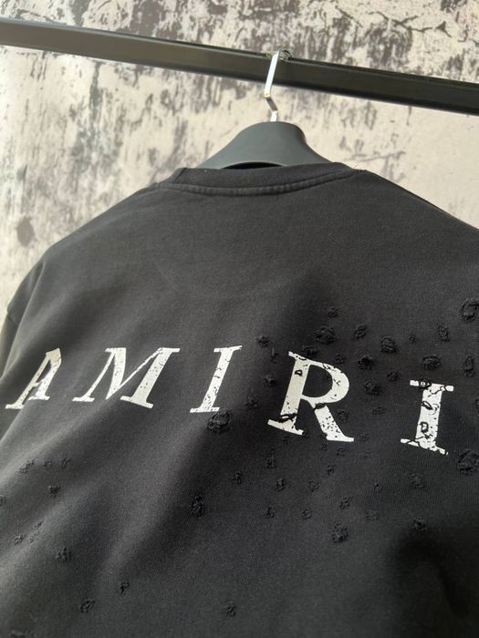 AMIRI рванный мужской свитшот реглан батник кофта свитер порванный