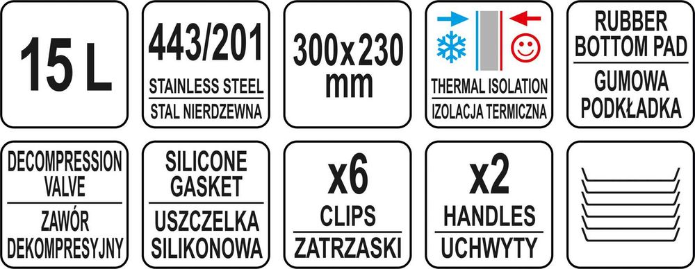 Termos 15 l obiadowy do zup z odpowietrznikiem