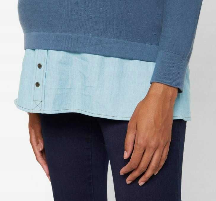 Bluza bawełniana dresowa z koszulową wstawką 44/46