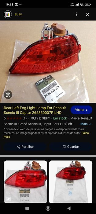 Peças Renault novas originais