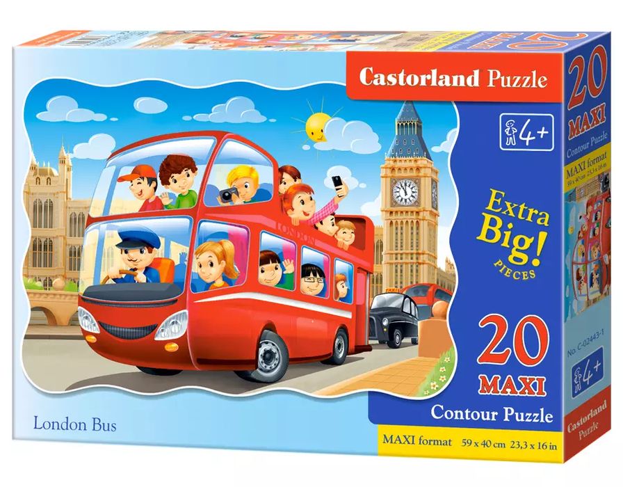Puzzle 20 elementów Maxi. Londyński autobus. Castorland. Nowy Produkt