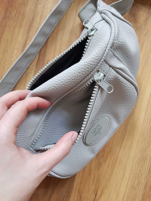 Męska torebka nerka BoohooMan szara sztuczna skóra saszetka elegancka