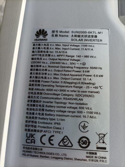 Falownik Huawei  6 kw