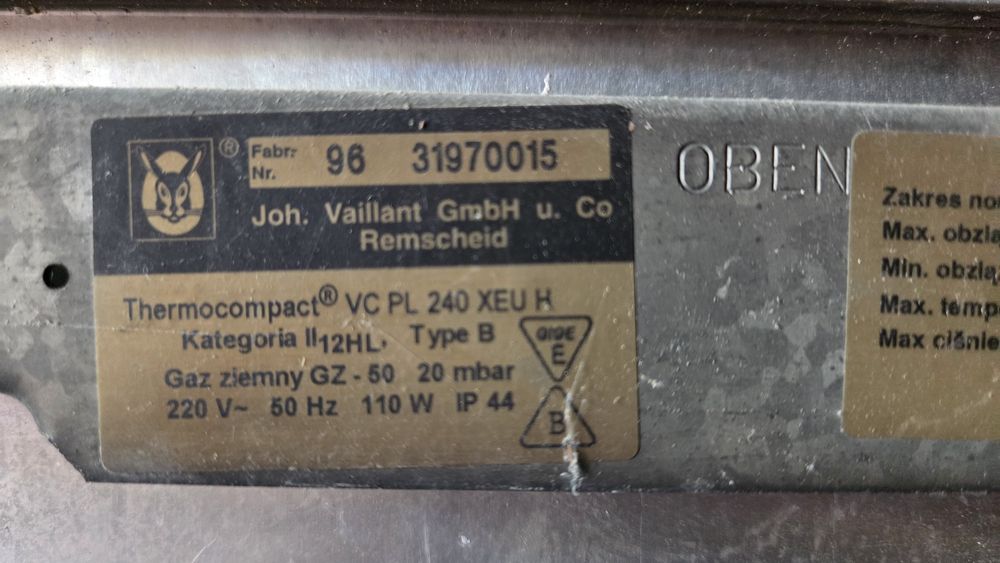 Vaillant Thermocompact VC PL 240 XEU