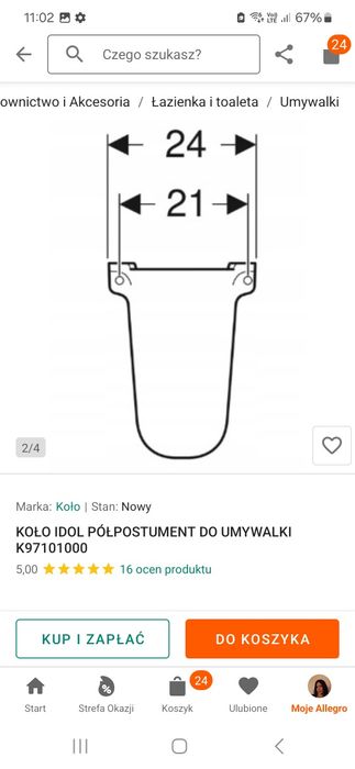 Półpostument do umywalki nowy