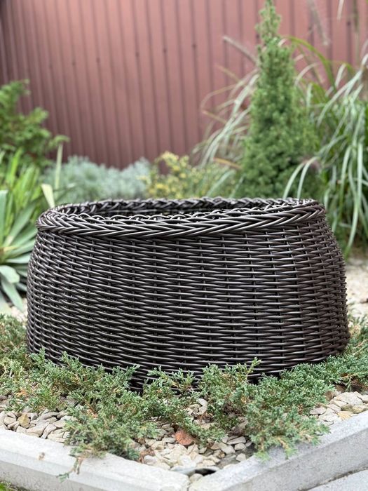 Новорічний кошик діам.65,плетений кошик під ялинку, ялинкова спідниця